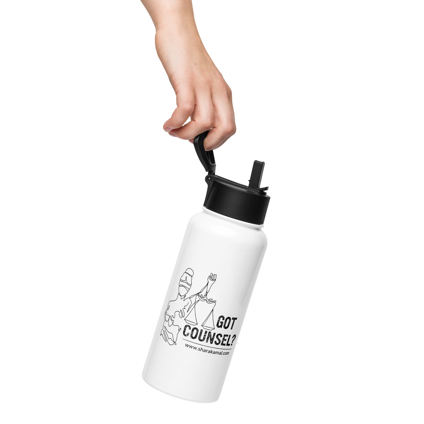 Got Counsel? Stainless Steel Water Bottle w/ Straw Lid image 5