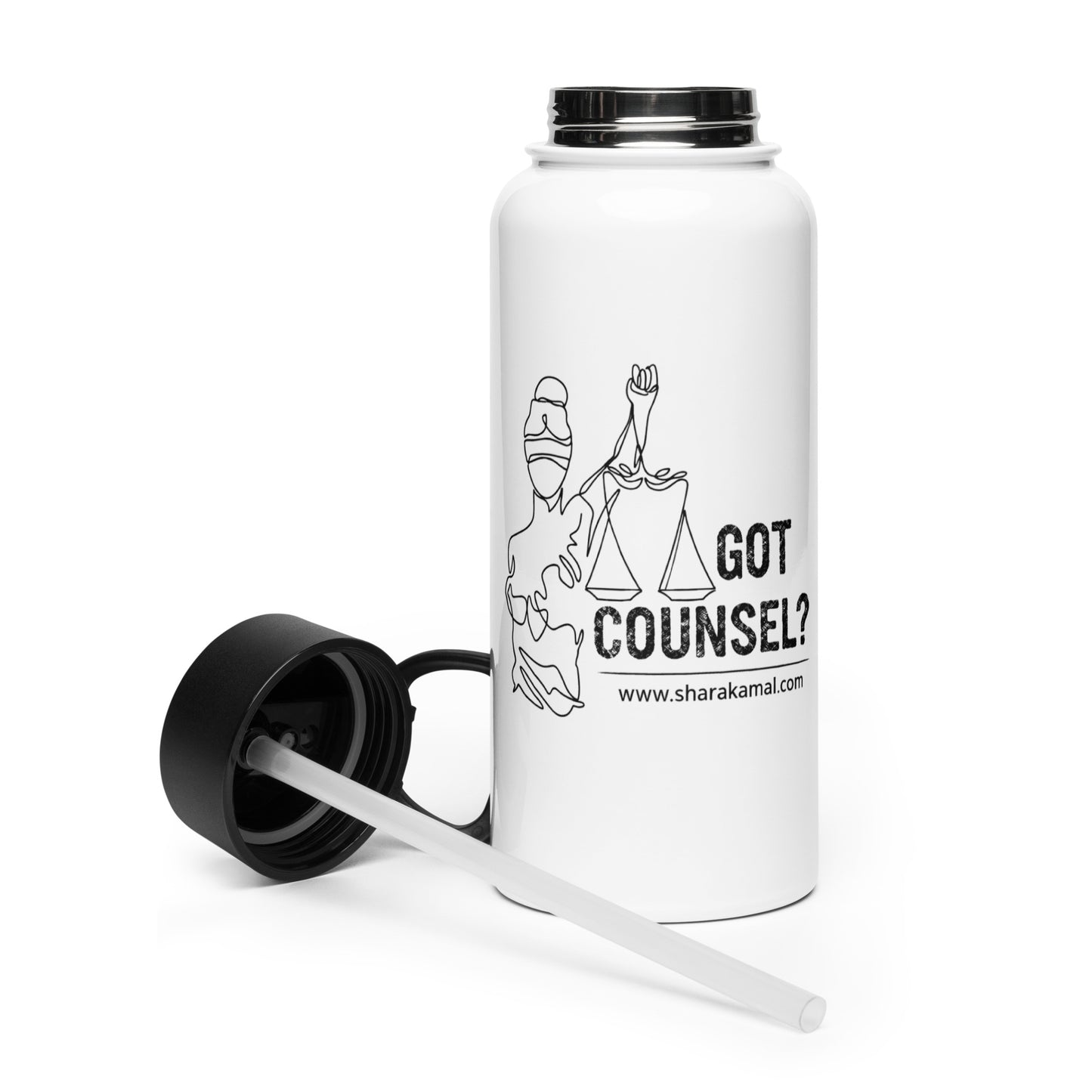 Got Counsel? Stainless Steel Water Bottle w/ Straw Lid image 1